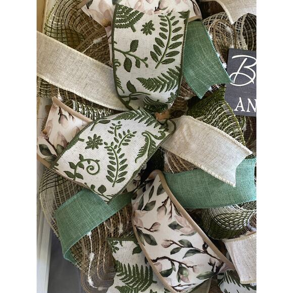 Bless this Home Wood Cross Sign & Ribbon Bundle Set, DIY Wreath Making Kit Box - Picture 3 of 6